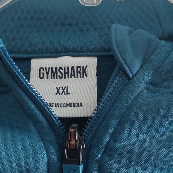GYMSHARK MENS ZIP-UP HOODED JACKET Athleisure Gym Blue 2XL - Picture 5 of 8